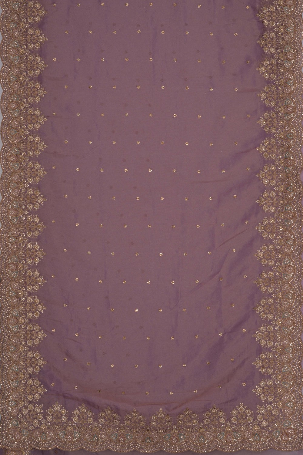 Embroidered Tissue Mauve Purple Saree