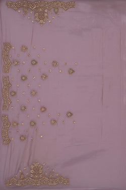 Image of Embroidered Tissue Mauve Purple Saree