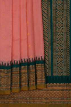 Image of Gadwal Silk Pink Saree