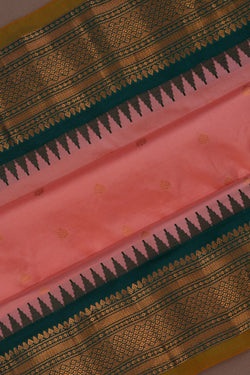 Image of Gadwal Silk Pink Saree