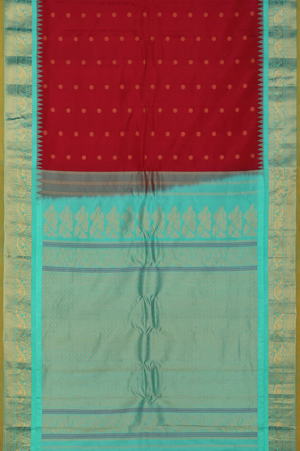 Gadwal Silk Ruby Red Saree