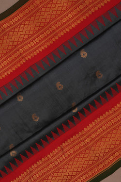Image of Gadwal Silk Grey Saree