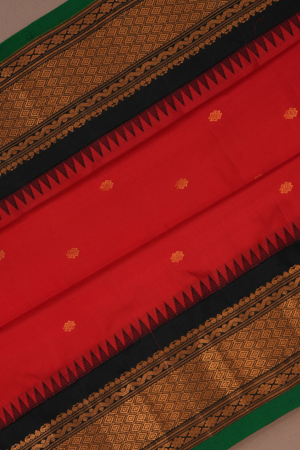 Image of Gadwal Silk Red Saree