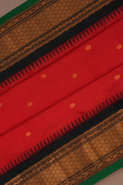 Image of Gadwal Silk Red Saree