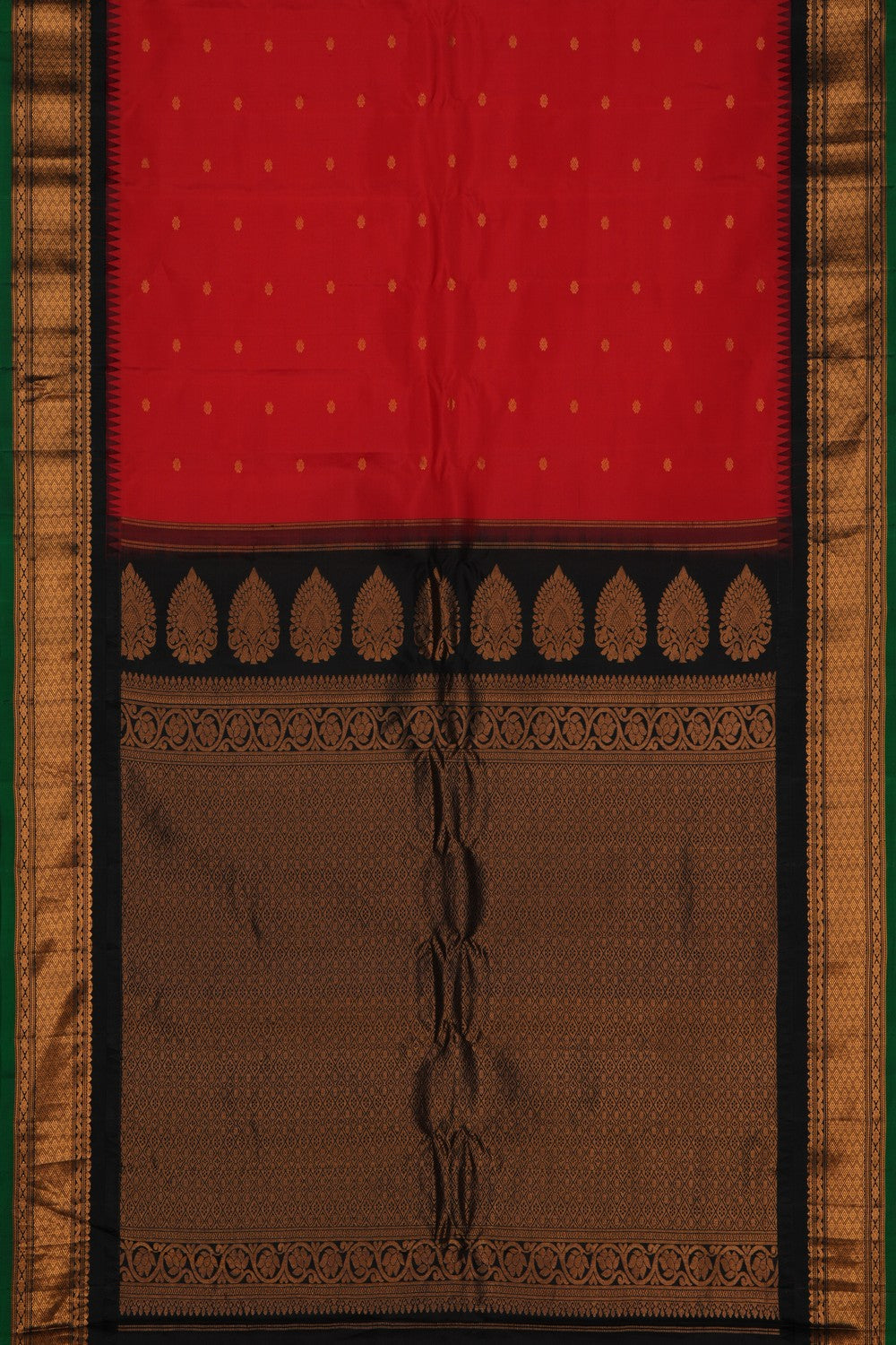 Image of Gadwal Silk Red Saree