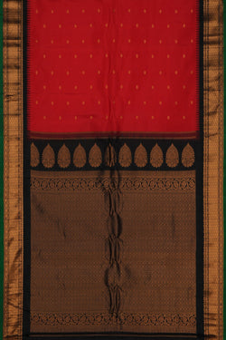Image of Gadwal Silk Red Saree