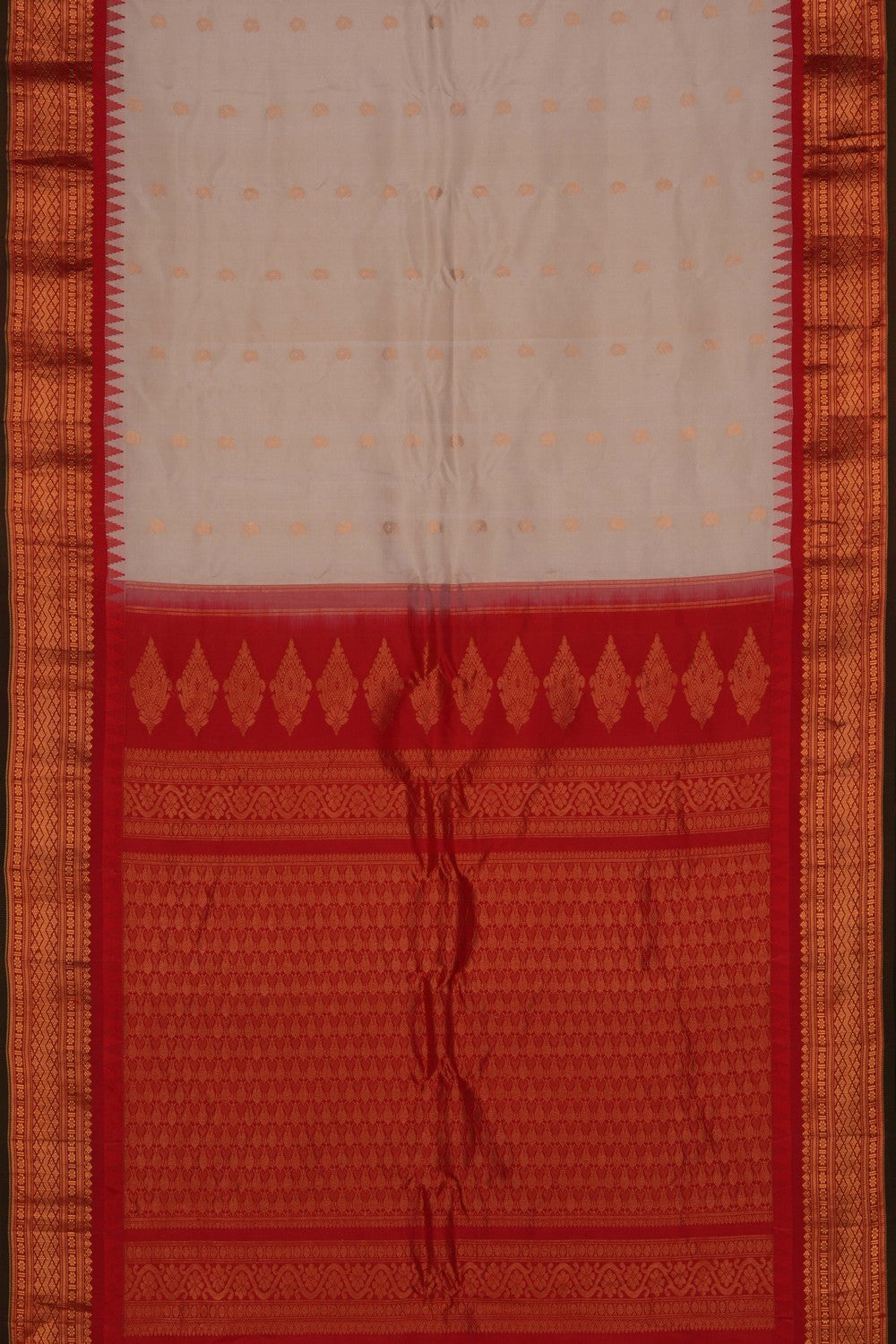 Gadwal Silk Off-White Saree