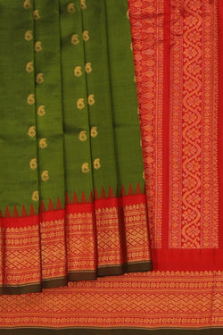 Image of Gadwal Silk Green Saree