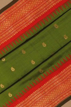 Image of Gadwal Silk Green Saree