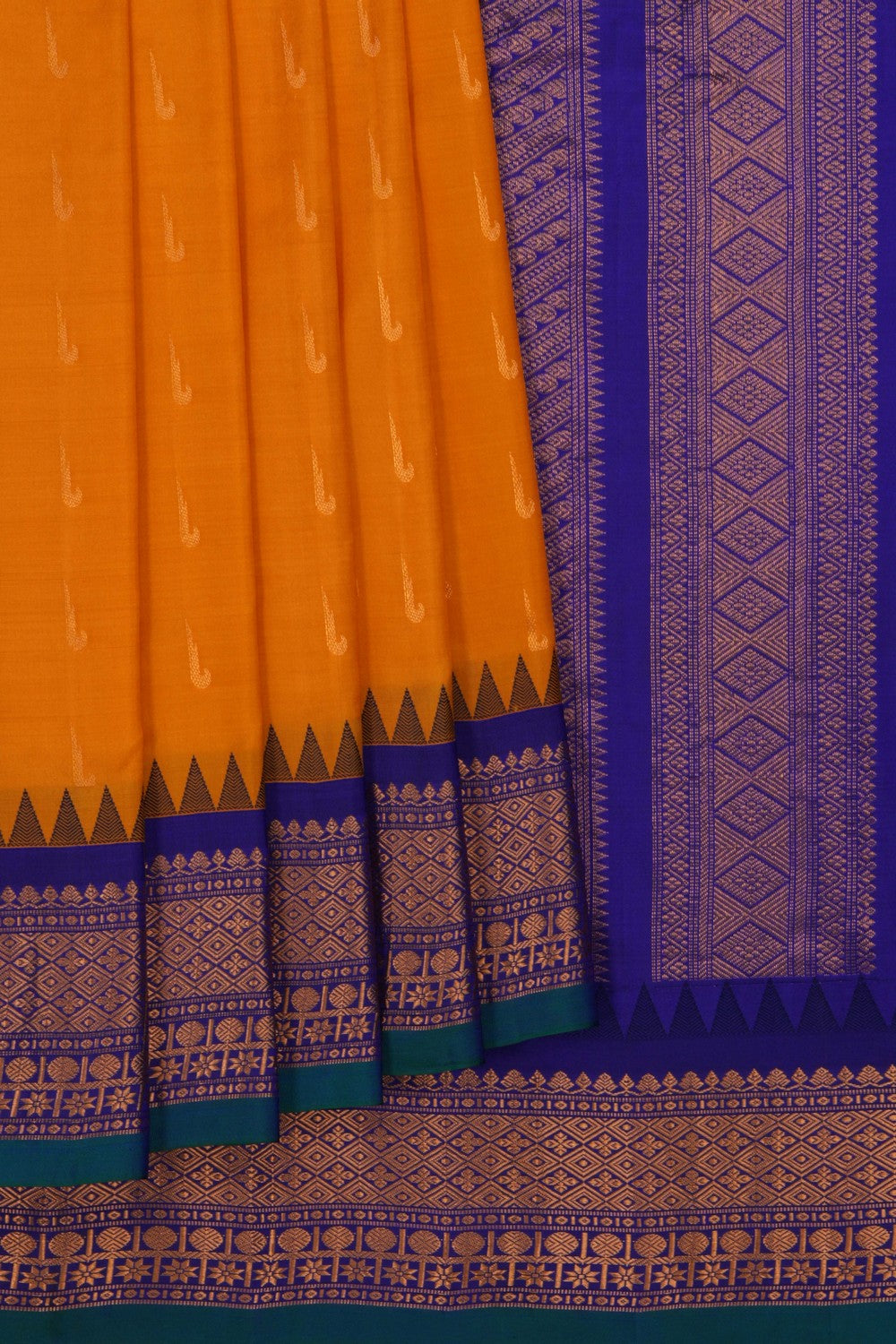Image of Gadwal Silk Mustard Saree