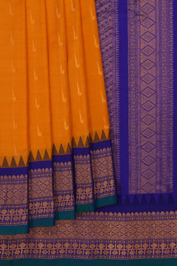 Image of Gadwal Silk Mustard Saree