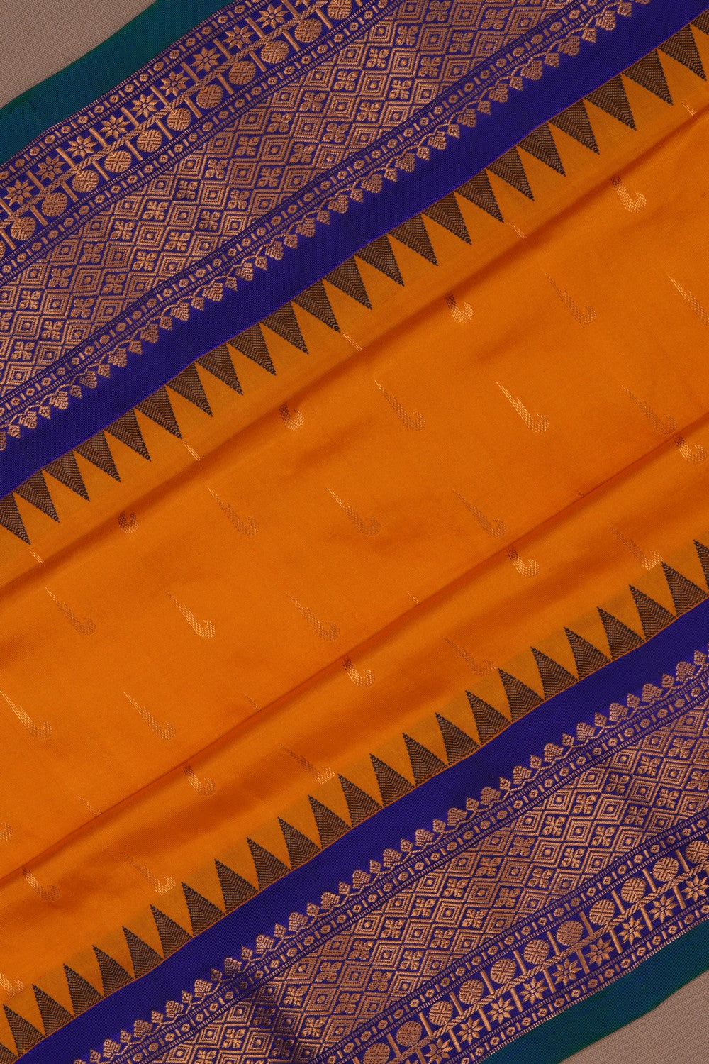 Image of Gadwal Silk Mustard Saree