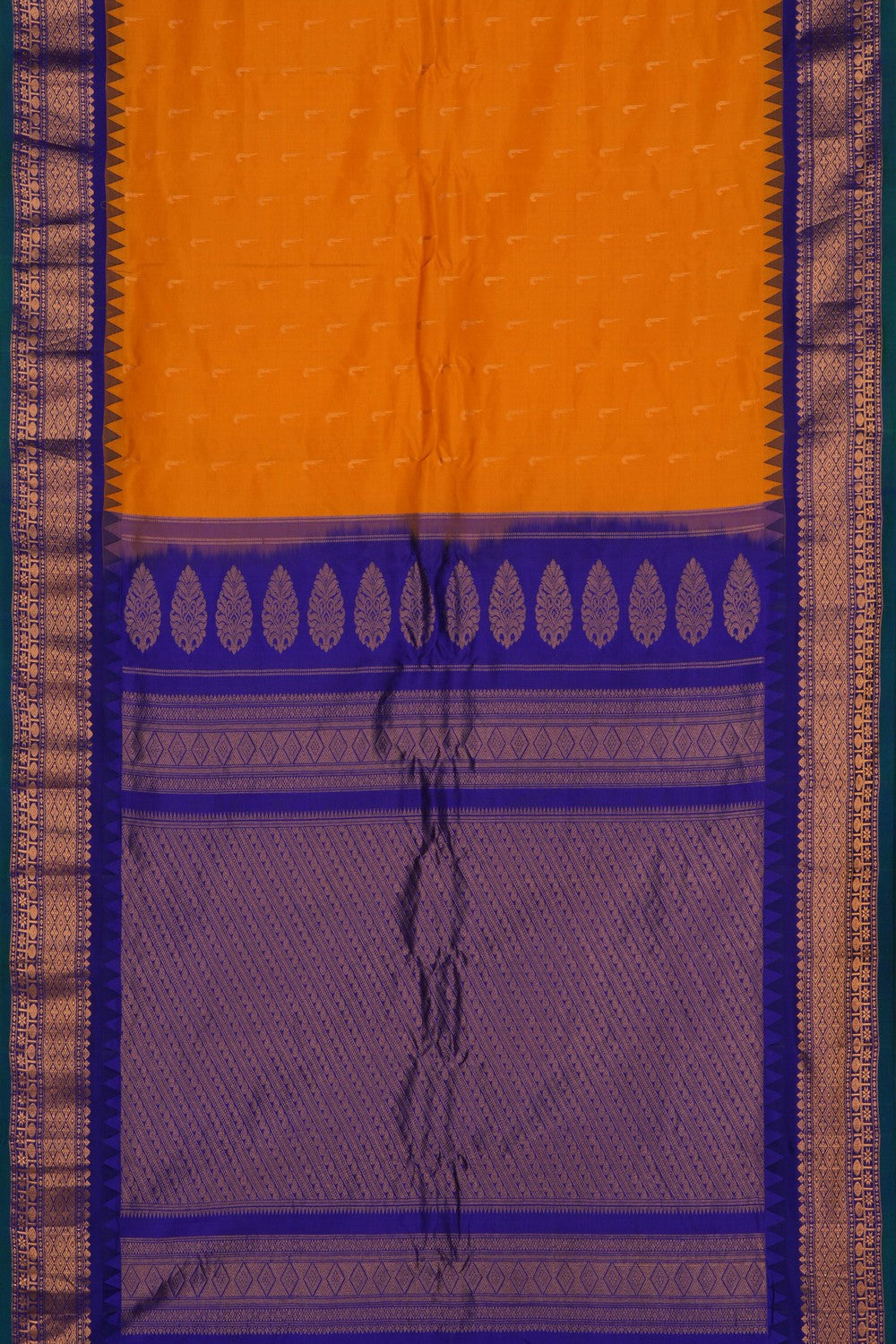 Image of Gadwal Silk Mustard Saree