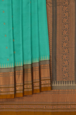 Image of Gadwal Silk Sea Green Saree