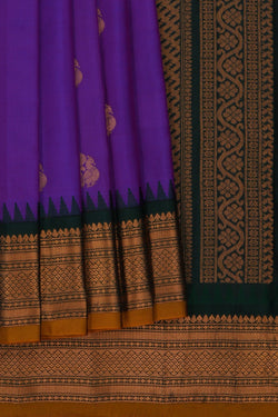 Image of Gadwal Silk Purple Saree