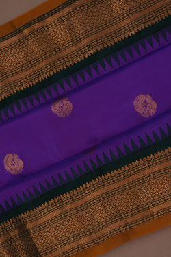 Image of Gadwal Silk Purple Saree