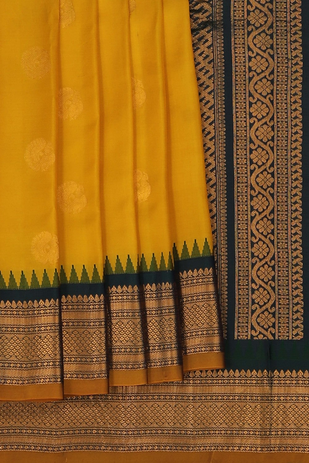 Gadwal Silk Yellow Saree