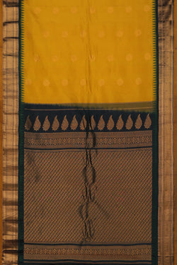 Image of Gadwal Silk Yellow Saree