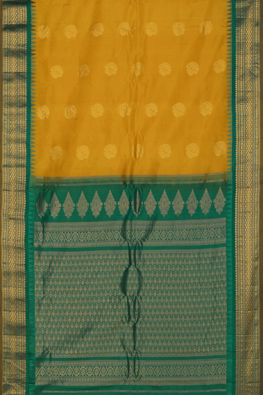 Image of Gadwal Silk Mustard Saree