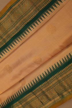 Image of Gadwal Silk Beige Saree