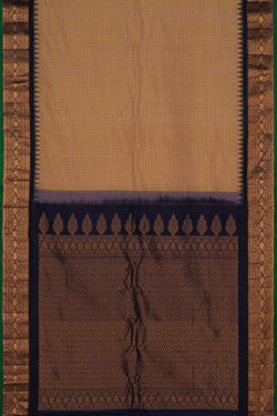 Image of Gadwal Silk Kattam Beige Saree