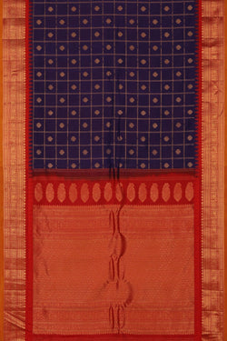 Image of Gadwal Silk Kattam Purple Saree