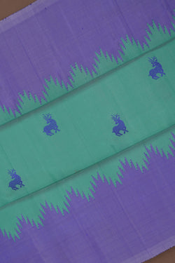 Image of Gadwal Silk Sea Green Saree