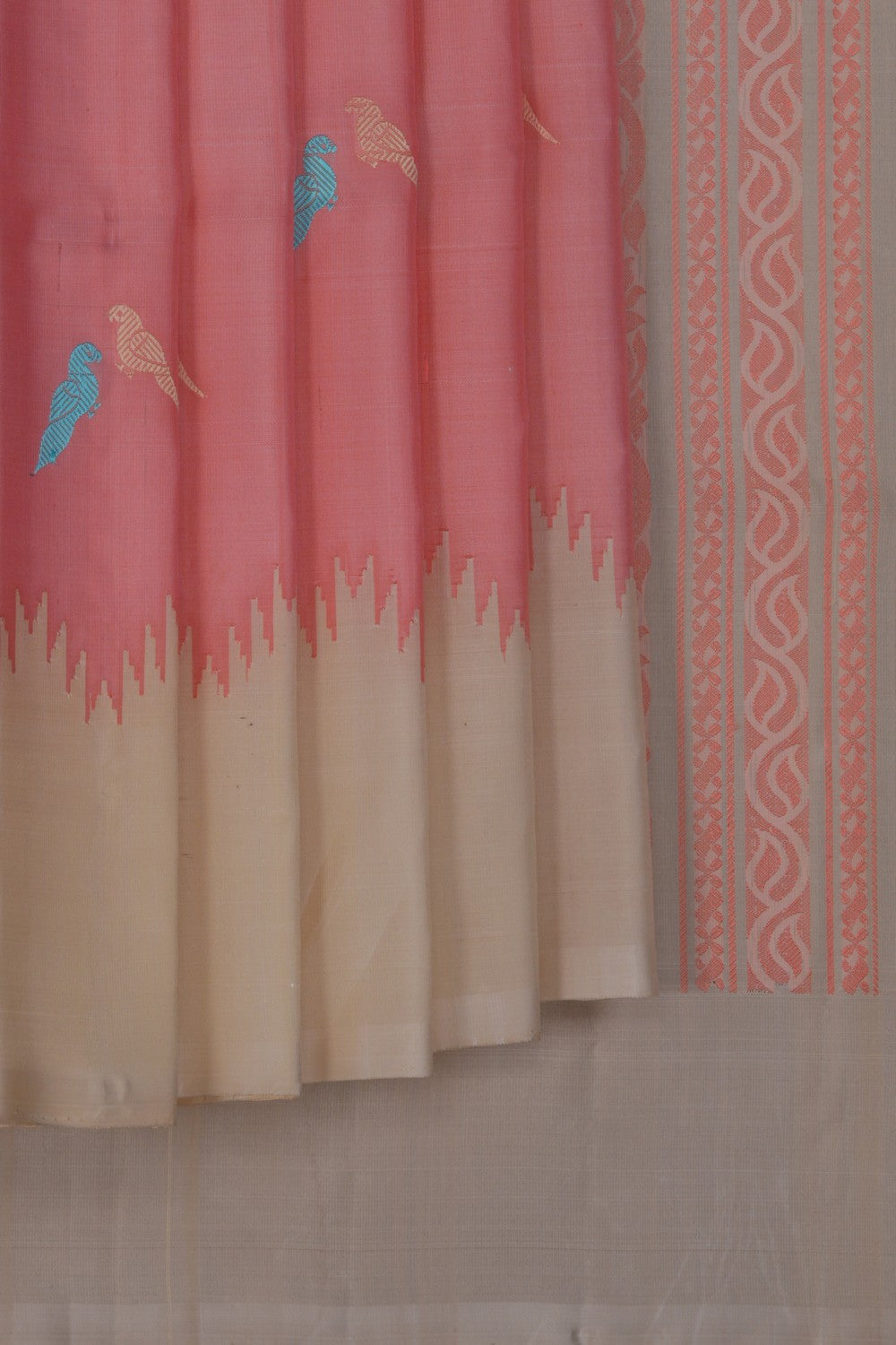 Image of Gadwal Silk Pink Saree