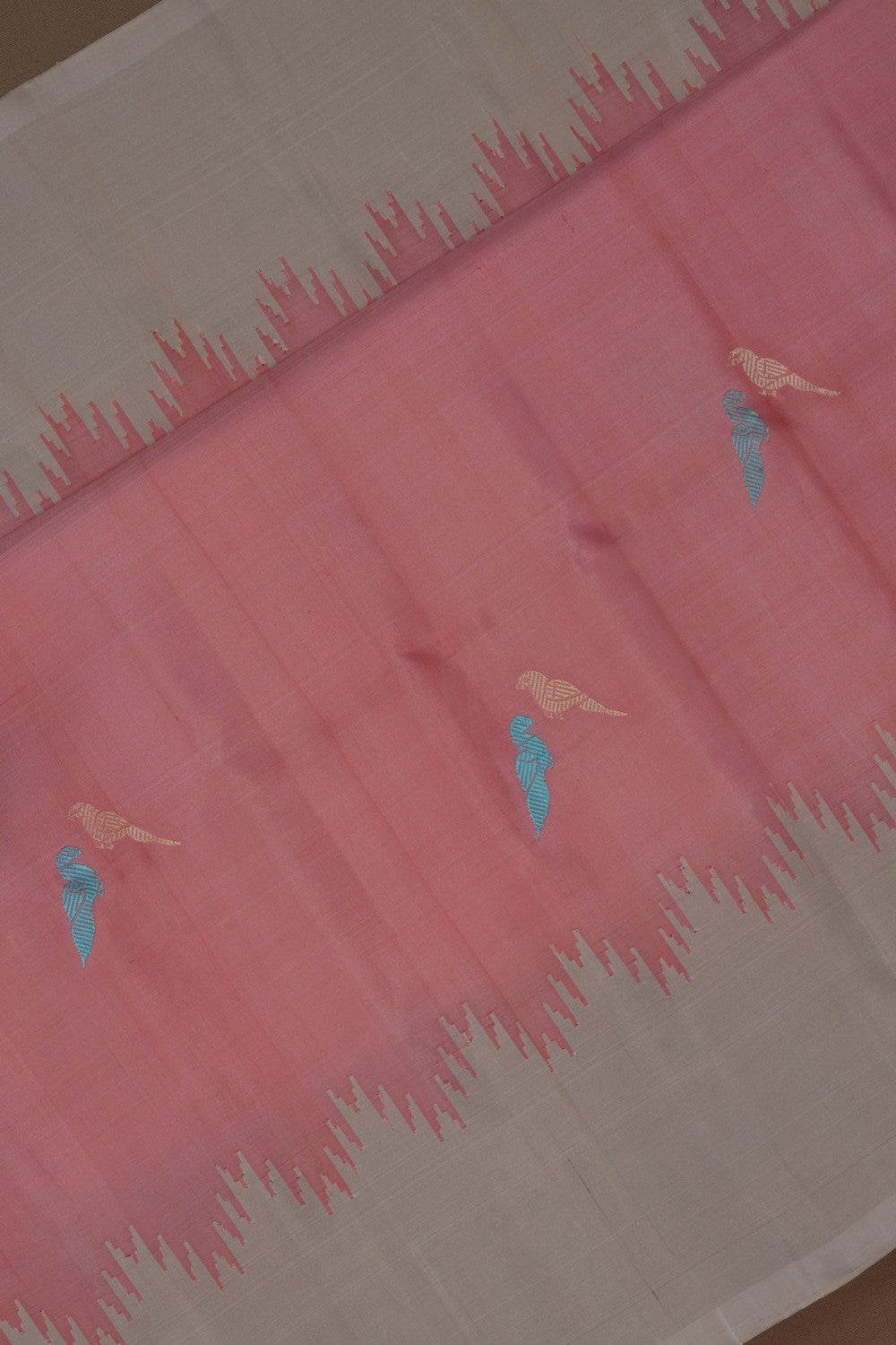 Image of Gadwal Silk Pink Saree
