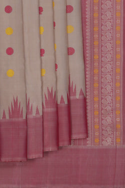 Image of Gadwal Silk Off-White Saree