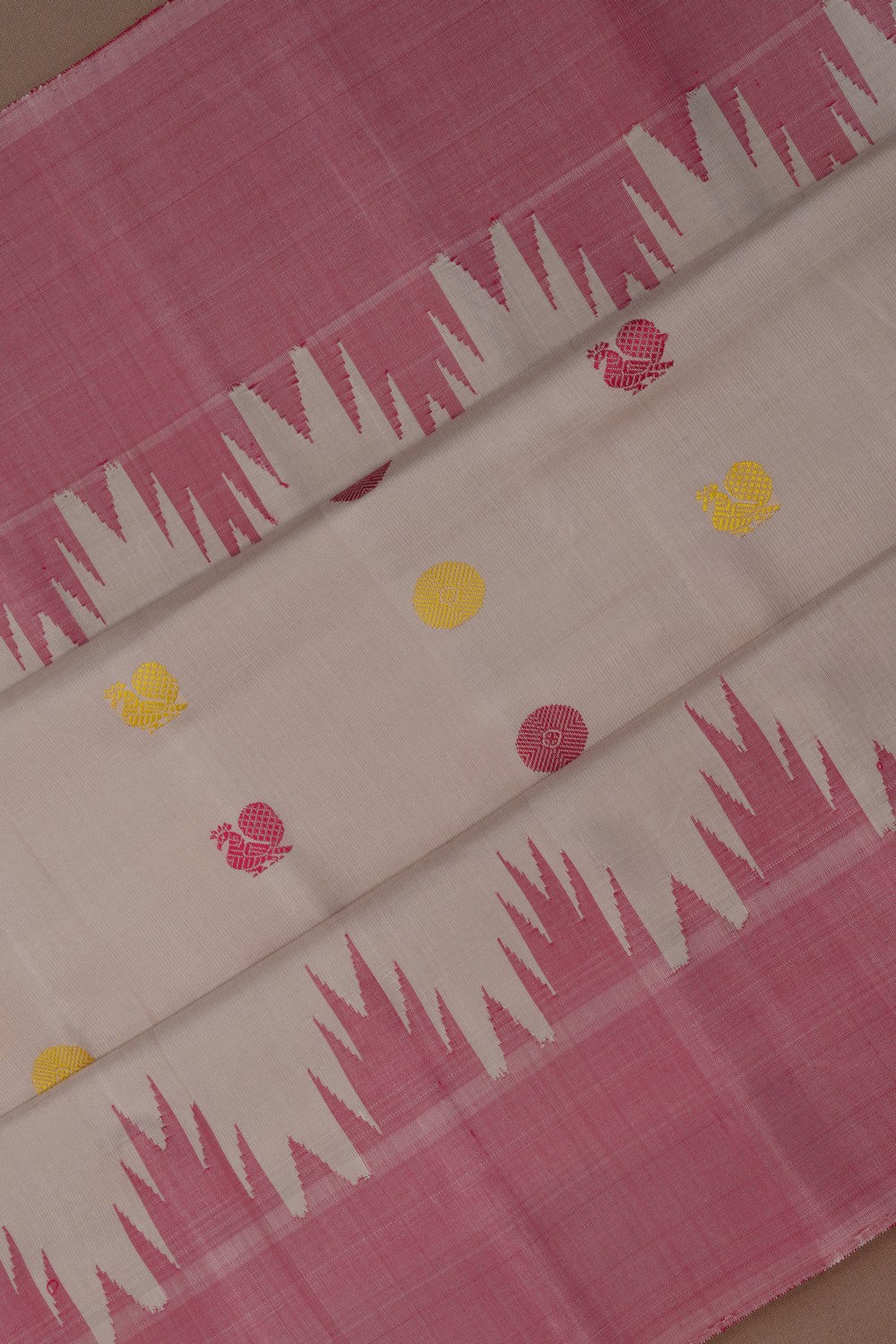 Gadwal Silk Off-White Saree