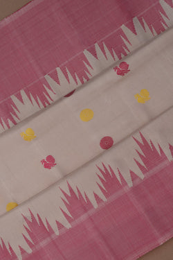Image of Gadwal Silk Off-White Saree