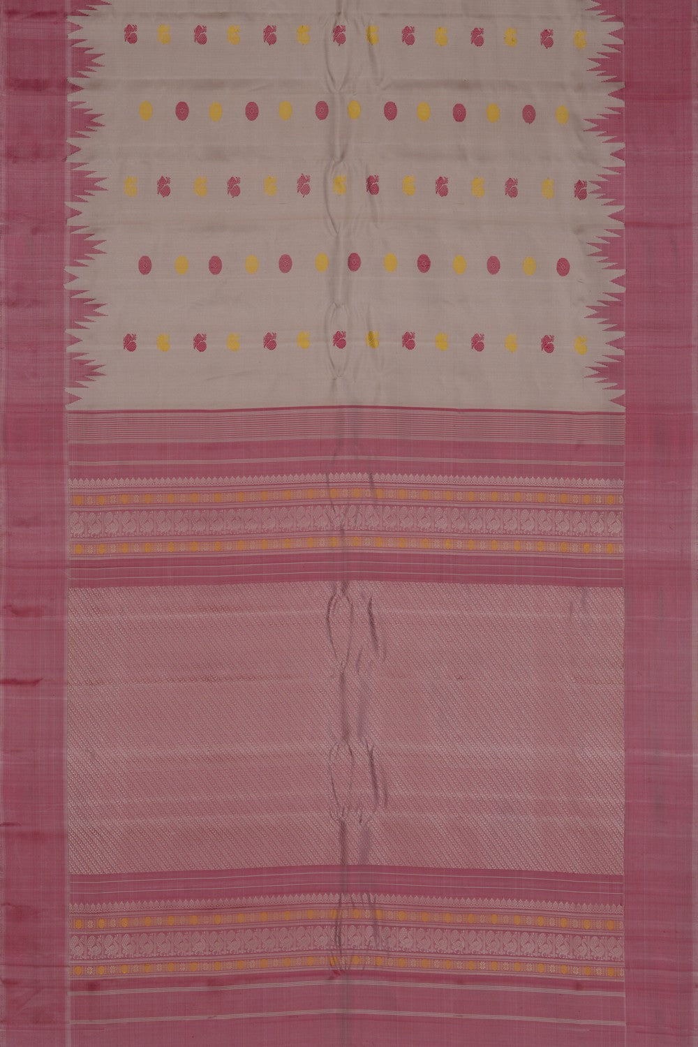 Gadwal Silk Off-White Saree