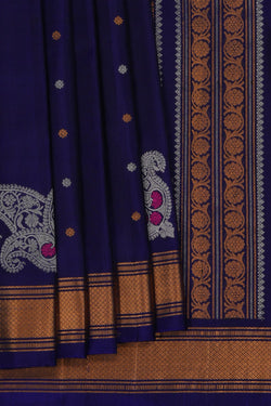Image of Gadwal Silk Purple Saree