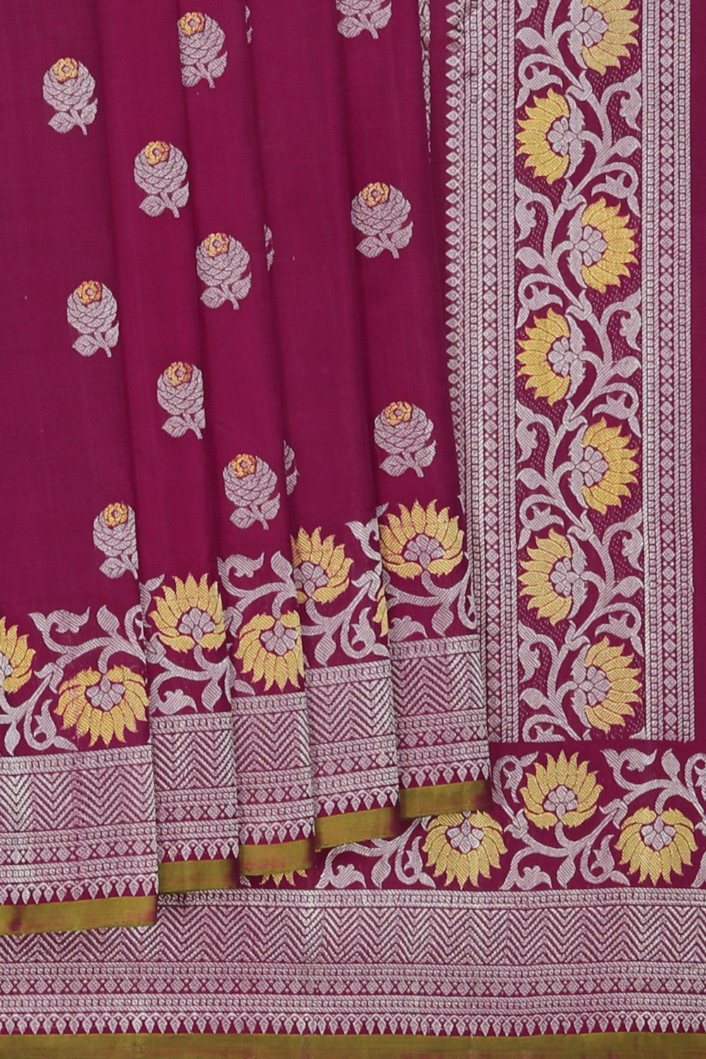Image of Gadwal Silk Pink Saree