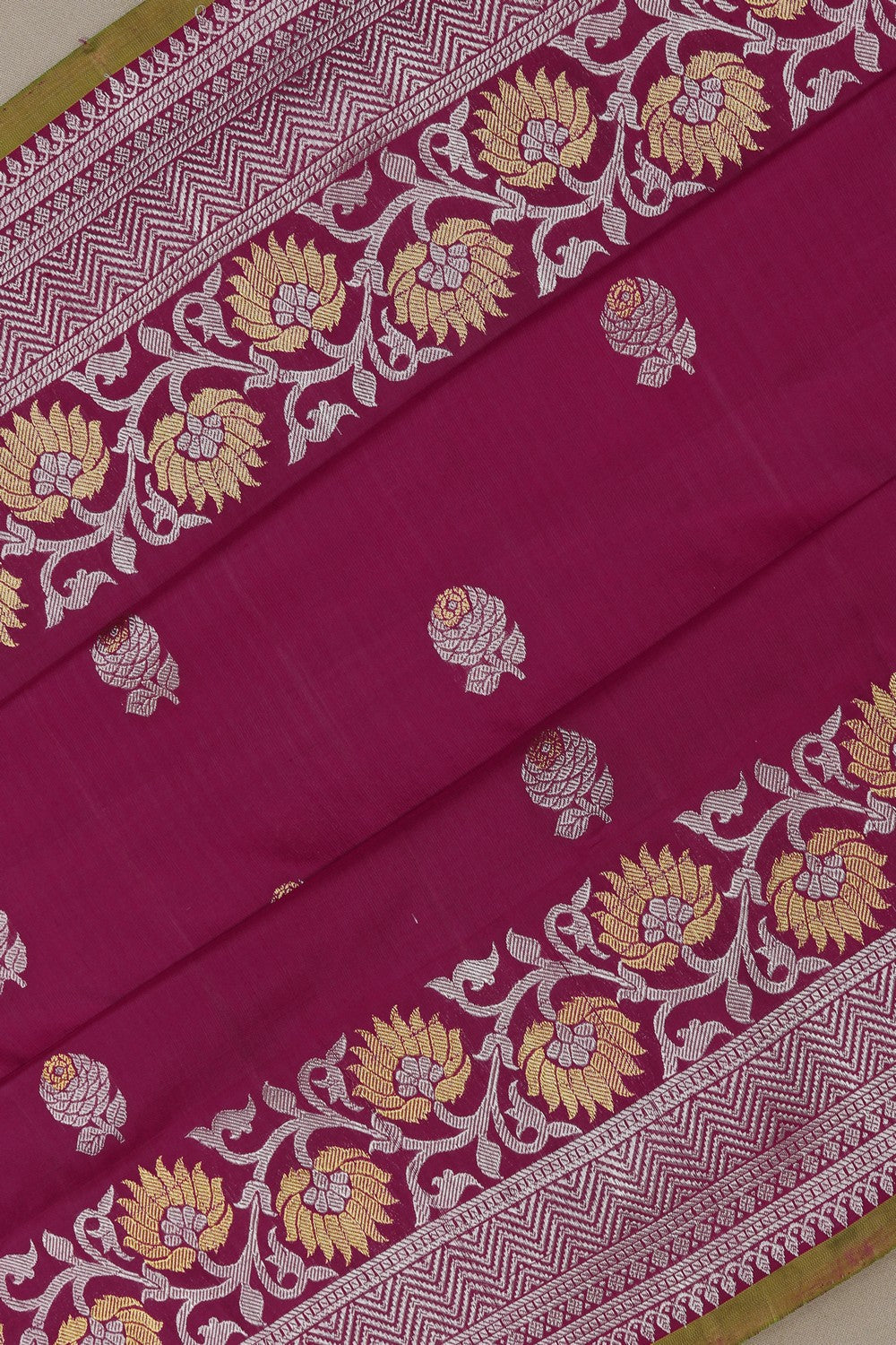 Image of Gadwal Silk Pink Saree