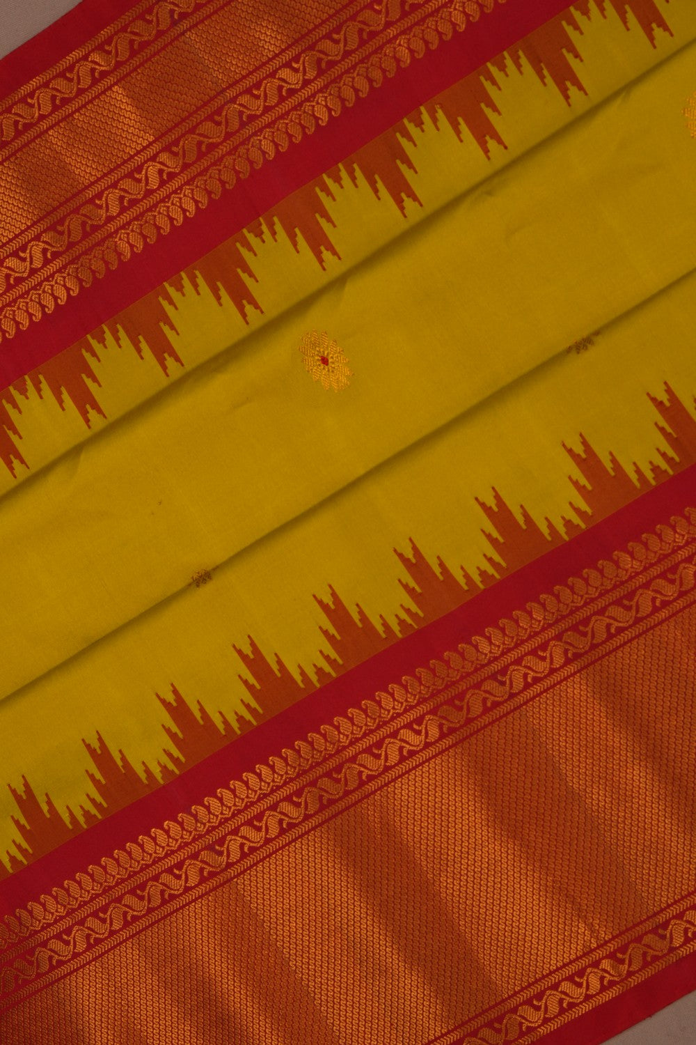 Image of Gadwal Silk Spring Green Saree