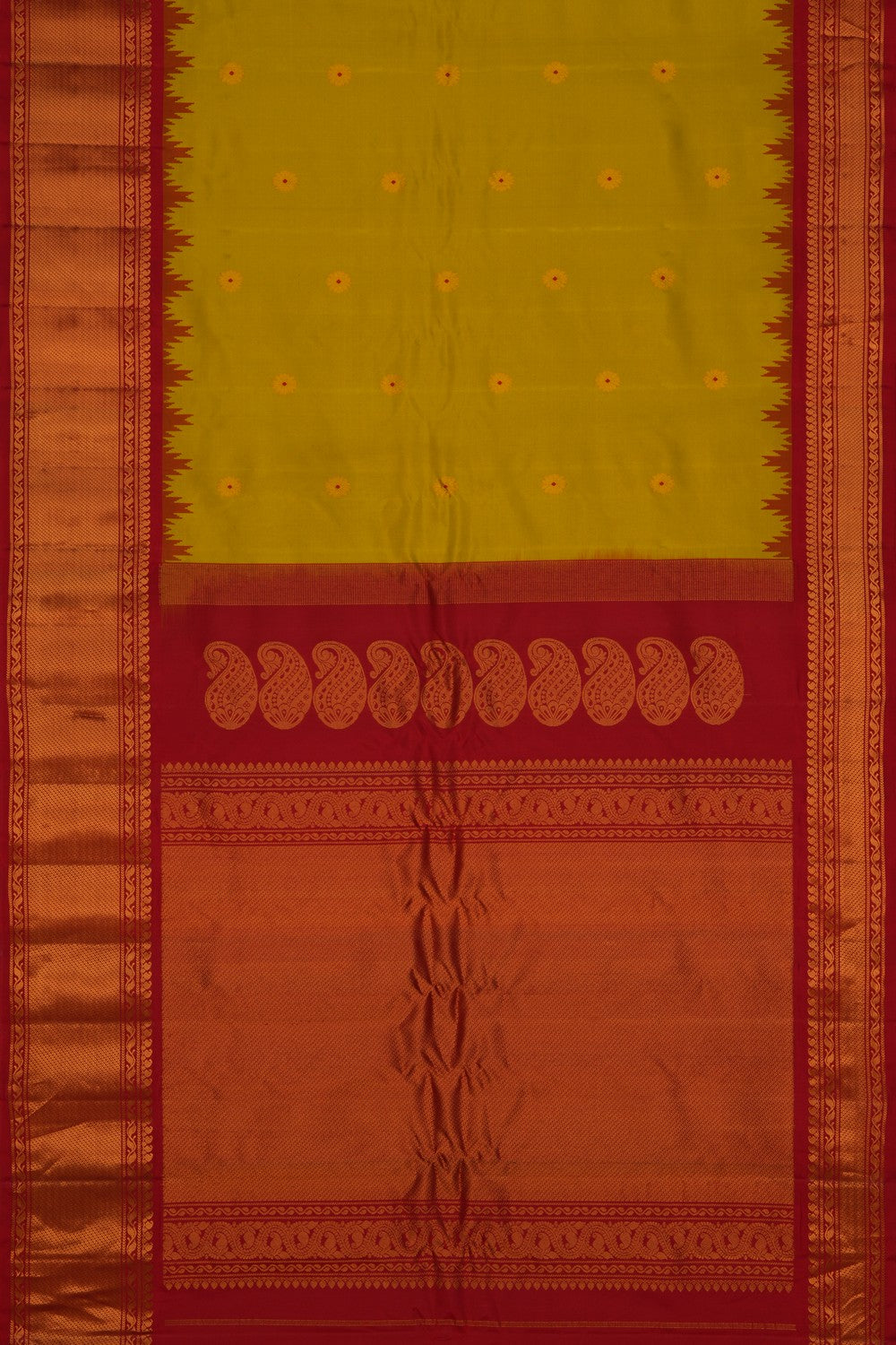 Image of Gadwal Silk Spring Green Saree