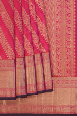 Image of Kanchipattu Brocade Fuchsia Pink Saree