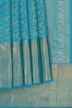 Image of Kanchipattu Brocade Blue Saree