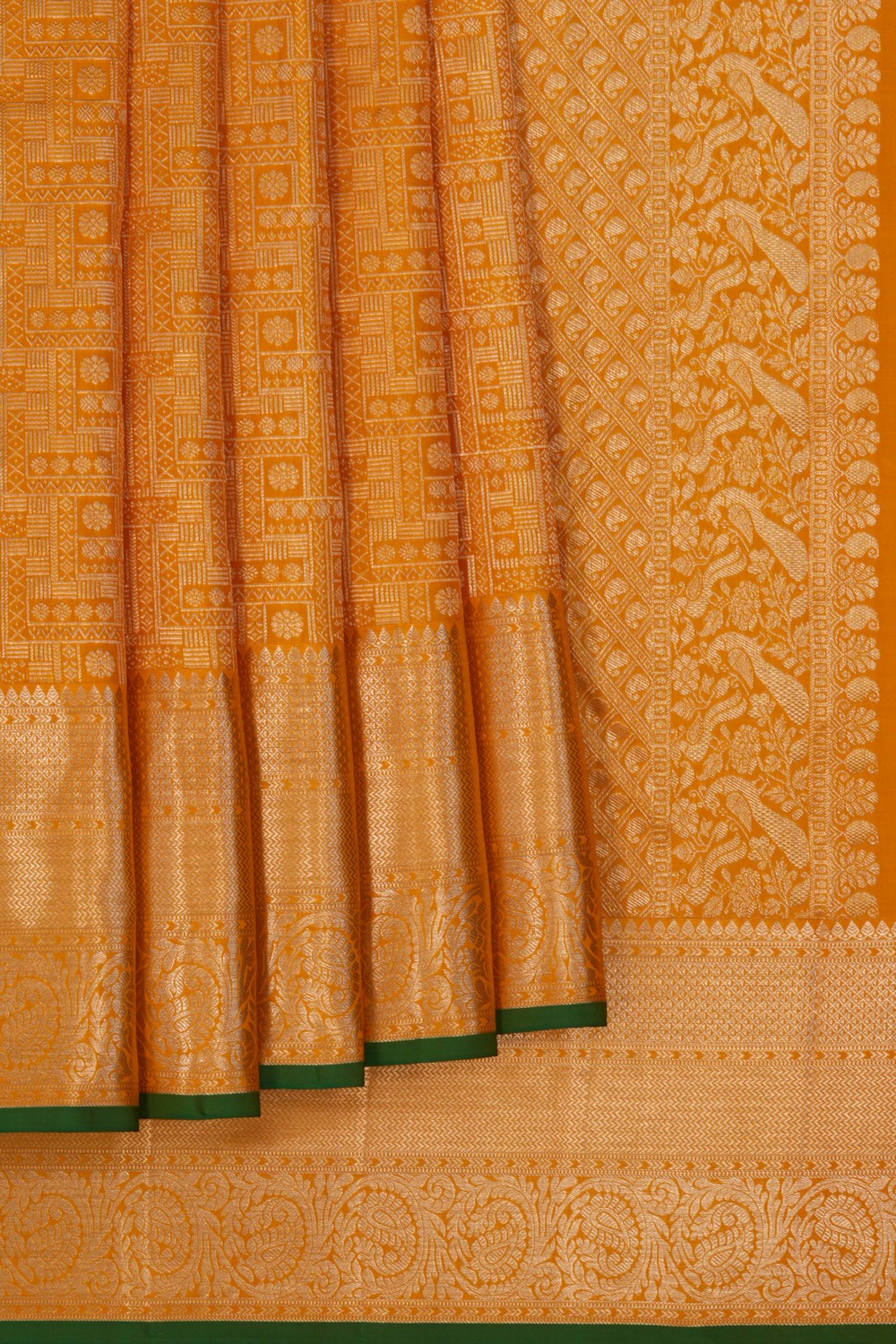 Kanchipattu Brocade Yellow Saree