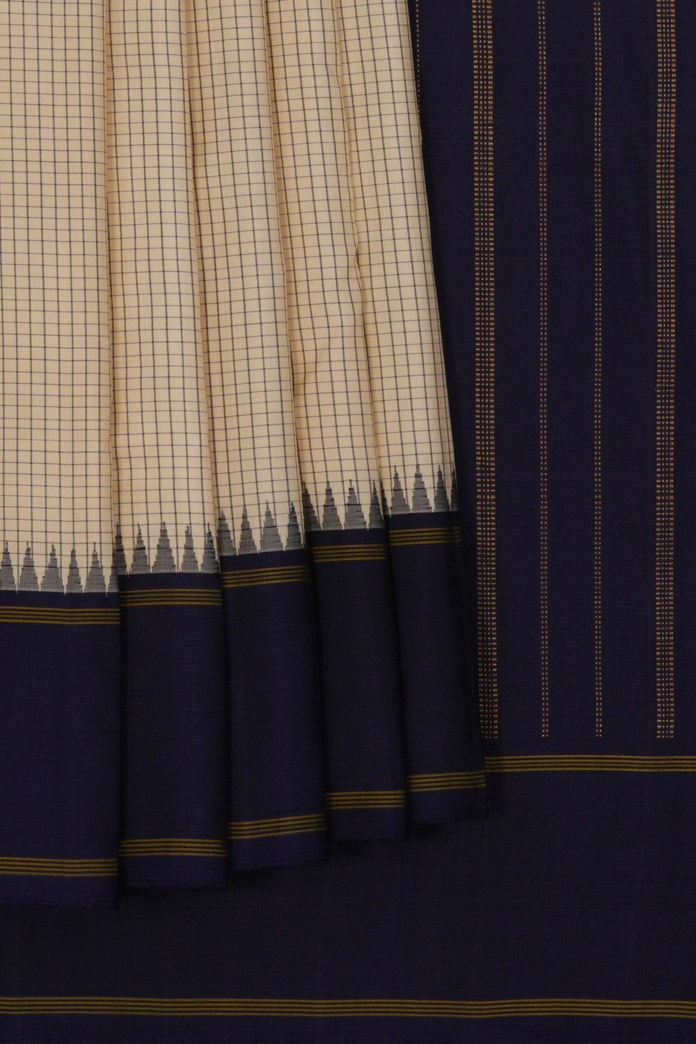 Image of Arani Silk Kattam Beige Saree