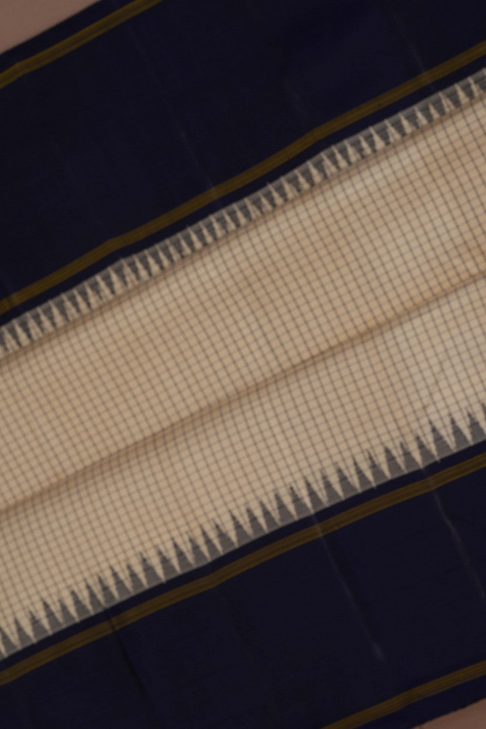 Image of Arani Silk Kattam Beige Saree