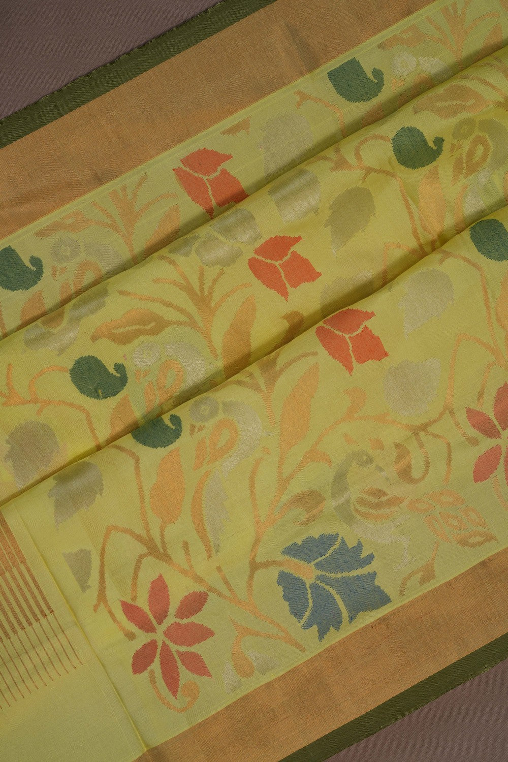 Image of Uppada Silk Yellow Saree