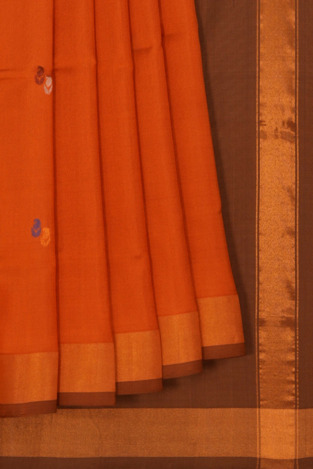 Image of Uppada Silk Rust Orange Saree
