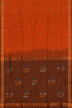 Image of Uppada Silk Rust Orange Saree