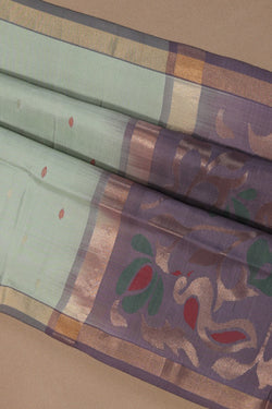 Image of Uppada Silk Sage Green Saree