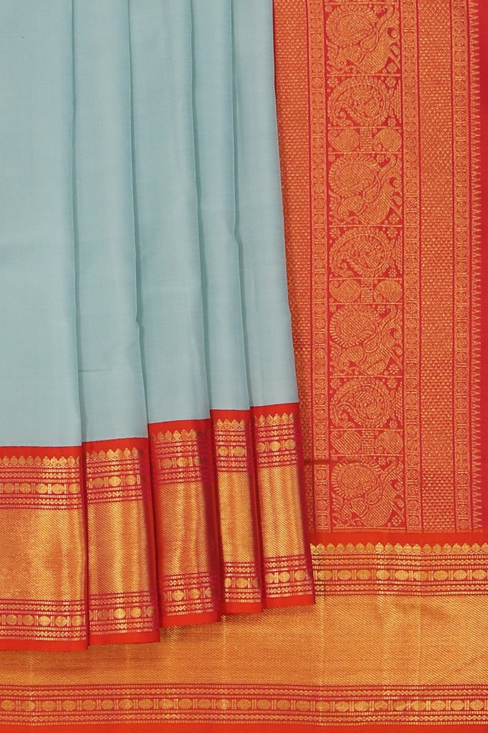 Image of Arani Silk Smoky Grey Saree