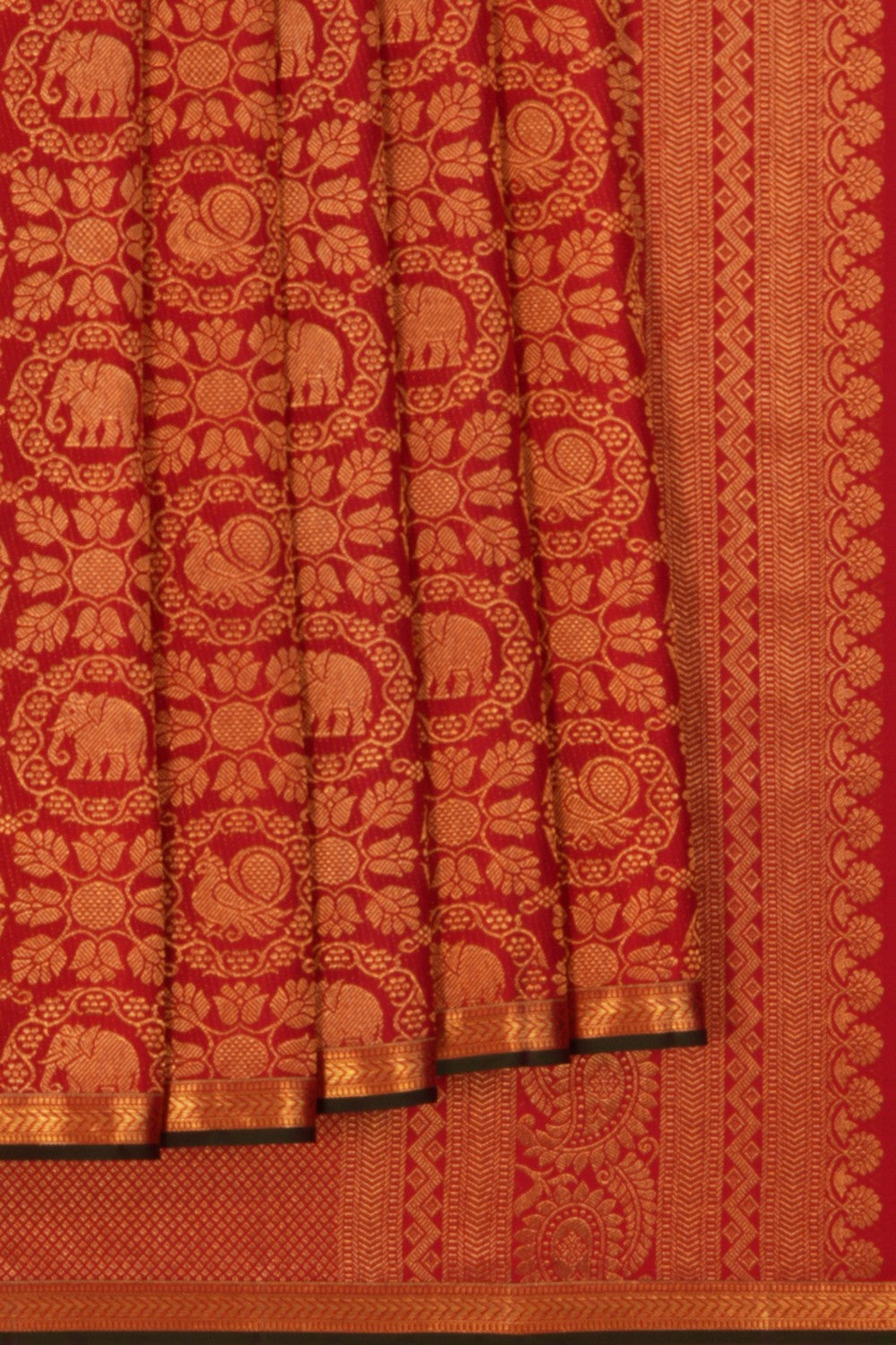 Kanchipattu Brocade Red Saree