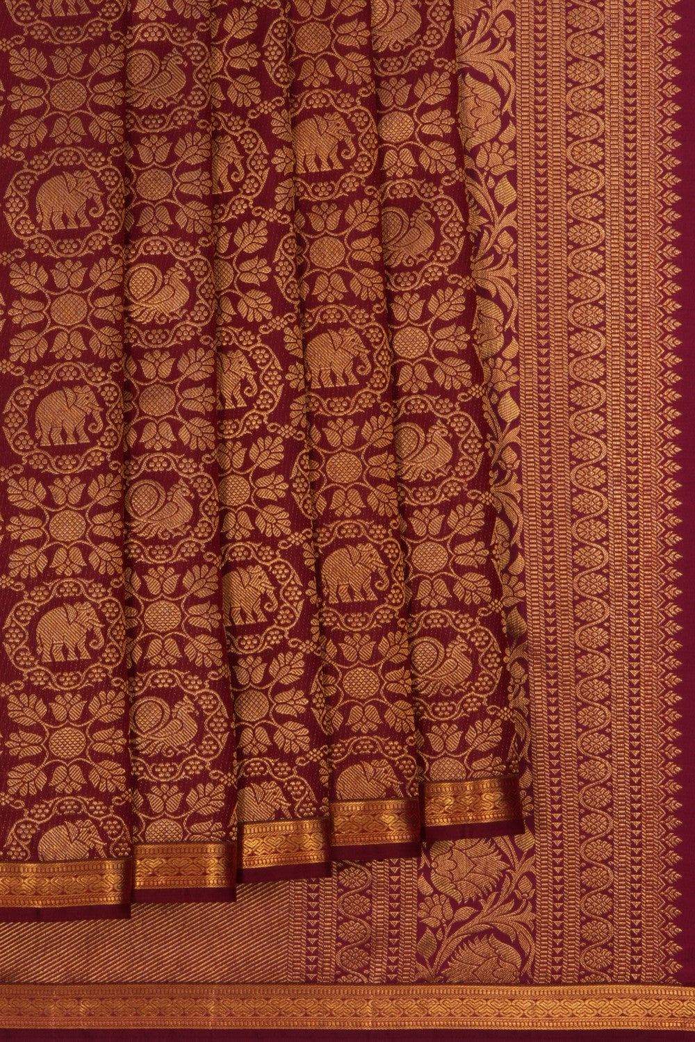 Kanchipattu Brocade Maroon Saree